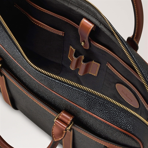 Mulberry Heritage Briefcase Black-Cognac 